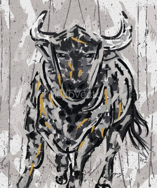 Bull Painting Abstract
