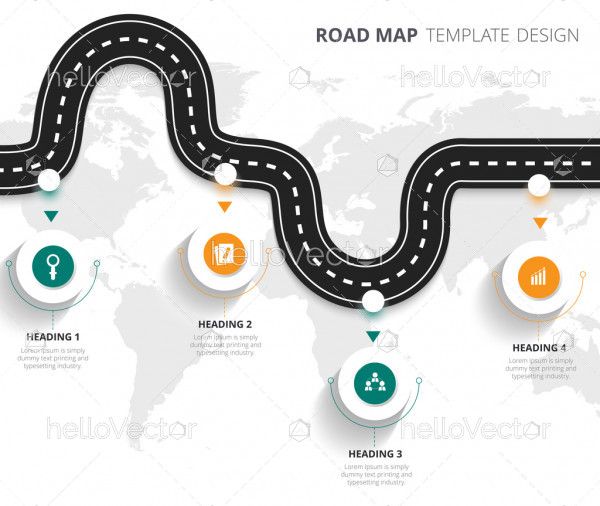Business road map timeline infographic