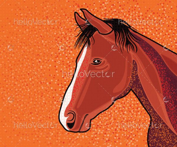 Digital Painting Of Horse Head