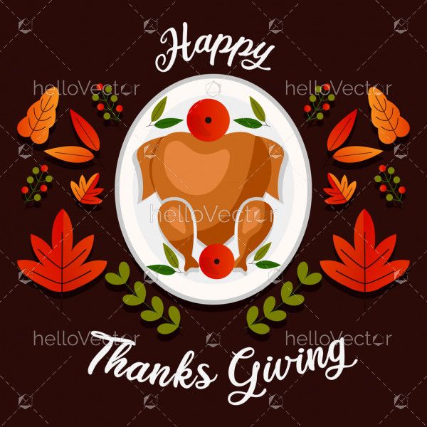 Thanksgiving day background with traditional food