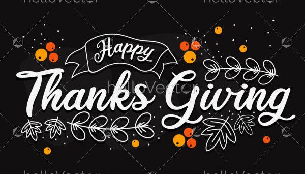 Happy Thanksgiving Day typography for greeting cards and poster