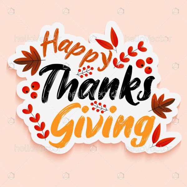 Happy thanksgiving sticker design