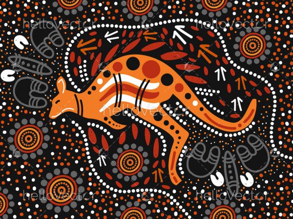 Aboriginal kangaroo background