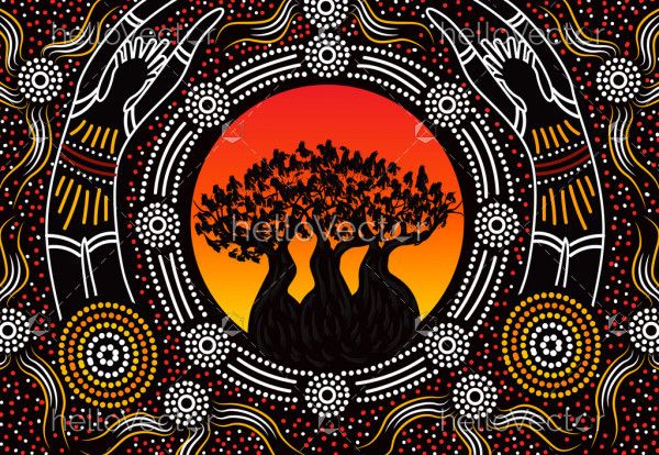 Aboriginal boab tree painting