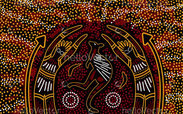 Aboriginal background - Hunting concept
