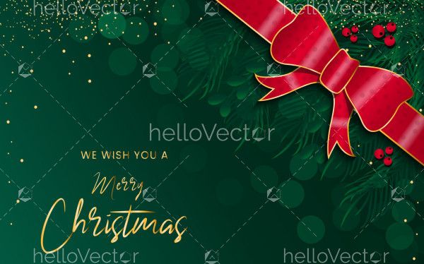 Green Merry Christmas greeting card