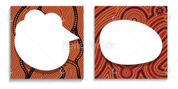 Blank social media post template in aboriginal style