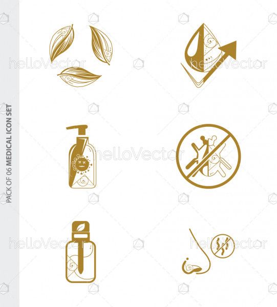 Trendy flat medical icon set