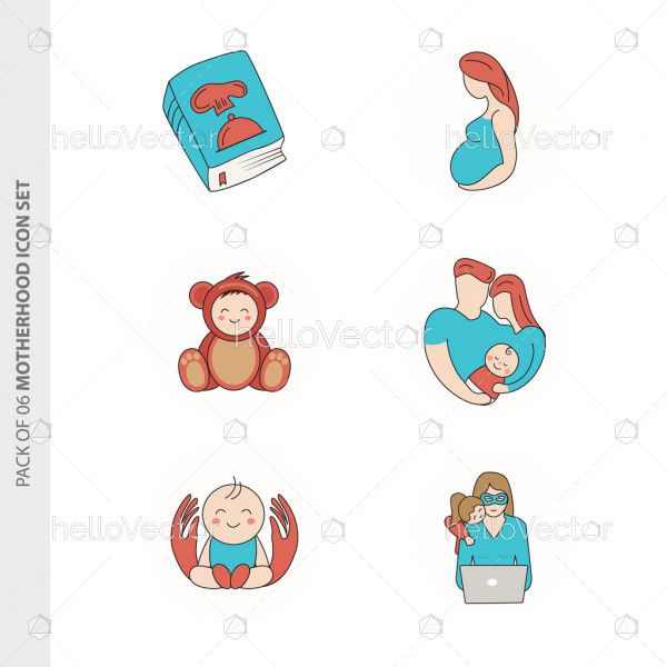 Motherhood icons set