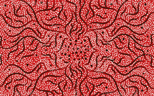 Red aboriginal dot art pattern