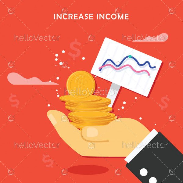 Increase income vector graphic