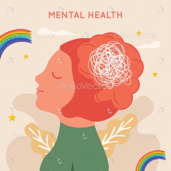 Women mental health illustration