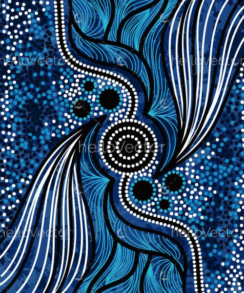 Blue aboriginal artwork
