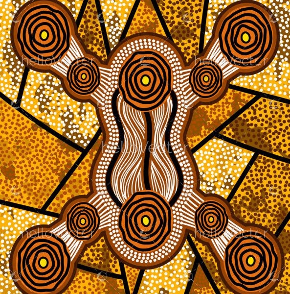 Yellow Aboriginal Dot Painting
