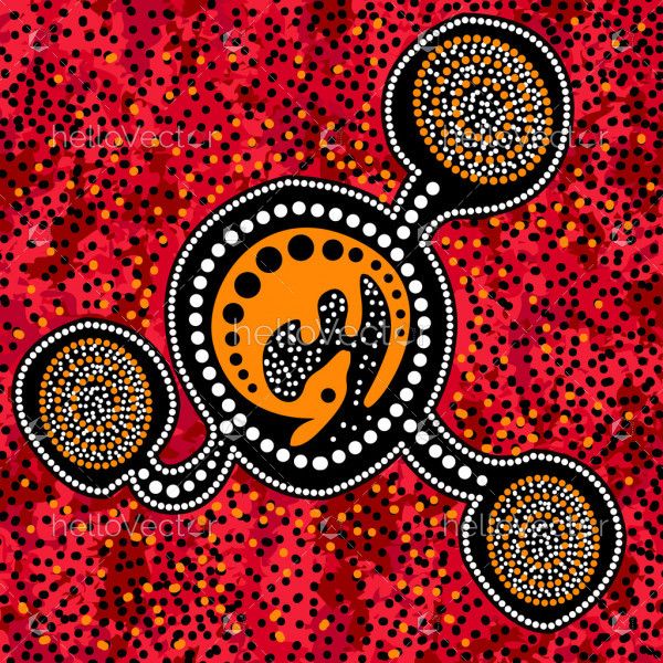 kangaroo painting in the aboriginal style