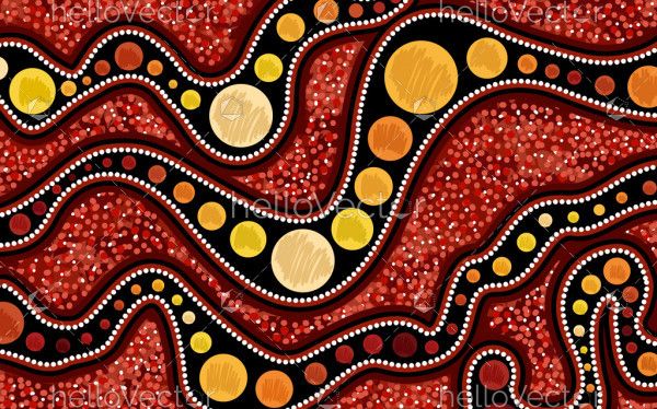 Aboriginal dot painting for wall print