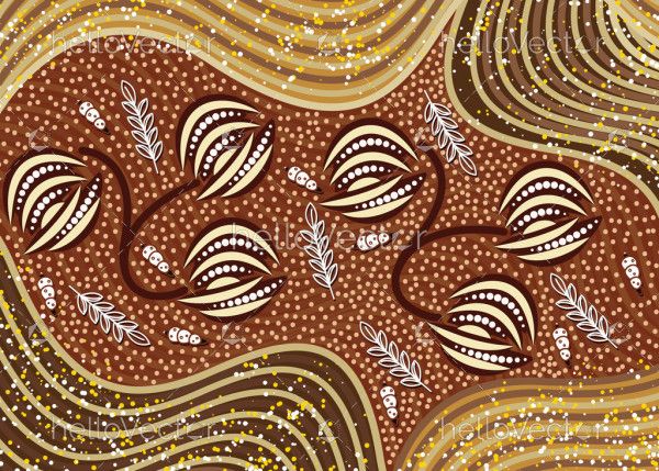 Vector Australian Aboriginal Dot Art