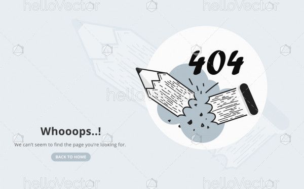 404 Error Page With Broken Pencil