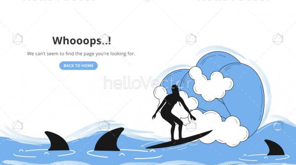 Oops page not found 404 error landing page