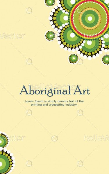 Aboriginal art. Vector Banner with text.