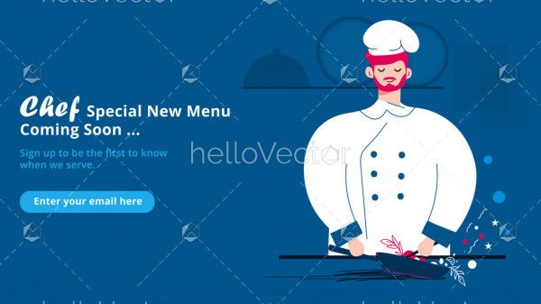 Coming soon page design for food website