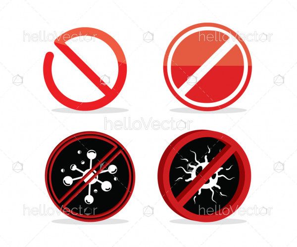 Red prohibition sign collection