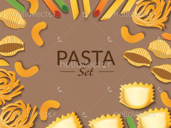 Pasta set banner background