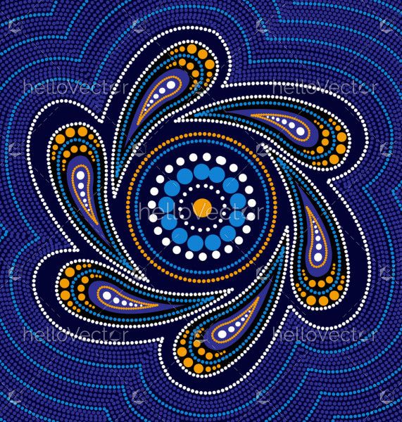 Illustration based on aboriginal style of dot painting. 