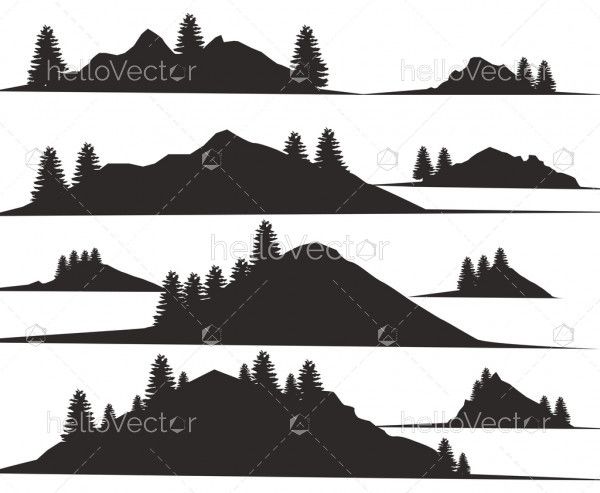 Mountains silhouettes vector