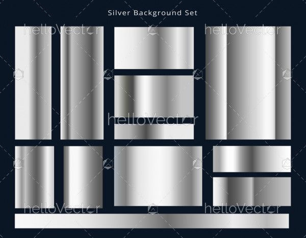 Metal Gradients Silver Panel Collection Vector