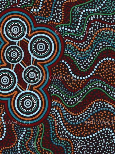 Aboriginal dot painting style