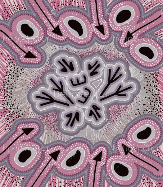 Aboriginal art hunting concept