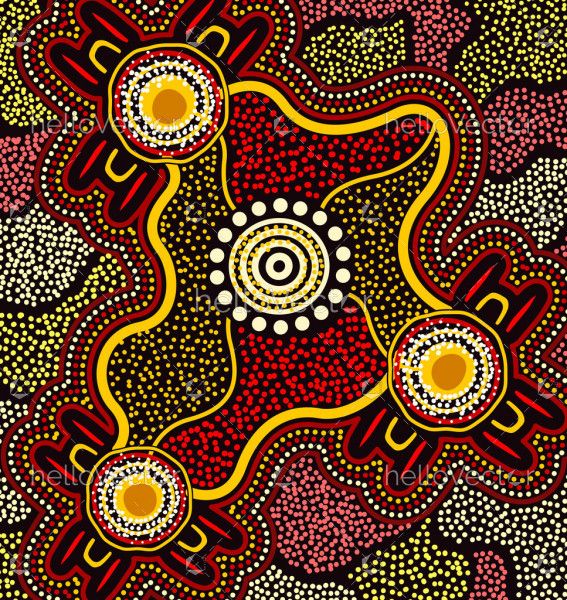Aboriginal dot design vector