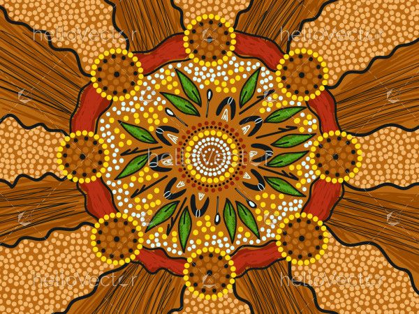 Aboriginal dot artwork vector