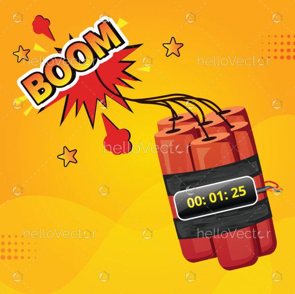 Bomb with clock timer illustration