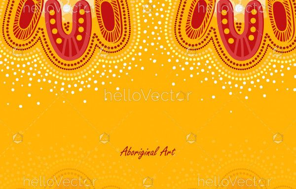 Yellow poster background with aboriginal vector artwork