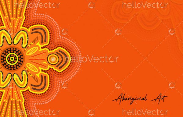 Poster template with aboriginal art