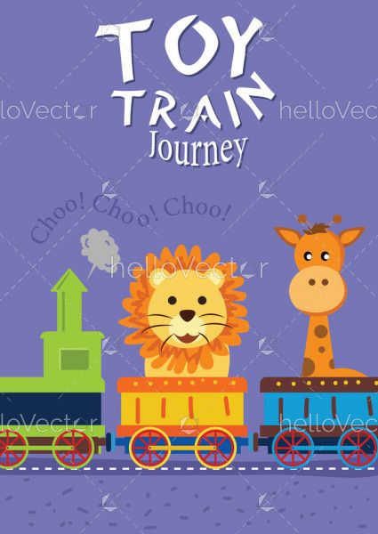 Toy Train Journey - Kids Book Cover Design