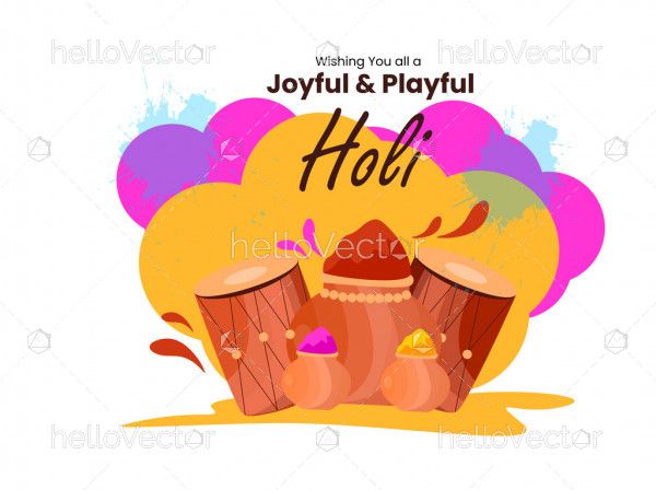 Happy holi greeting card - Vector