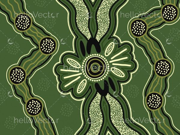 Green aboriginal design