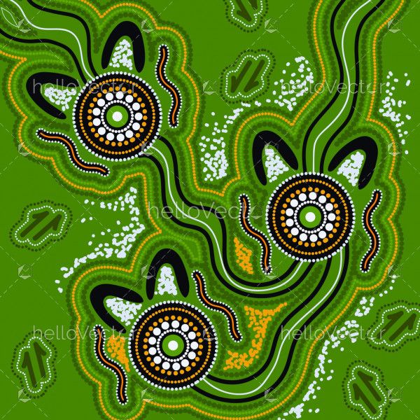 Green aboriginal art background
