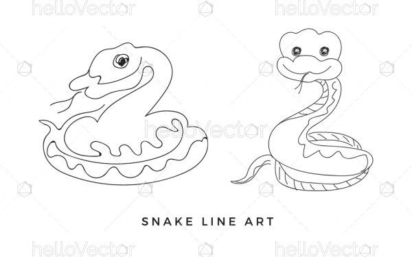 Cartoon snake outline