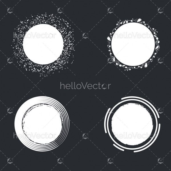 Vector scribble dots and floral circles