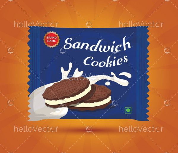 Sandwich cookies packaging - Vector illustration