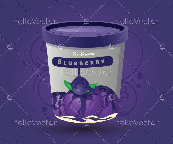 Ice cream cup packaging template