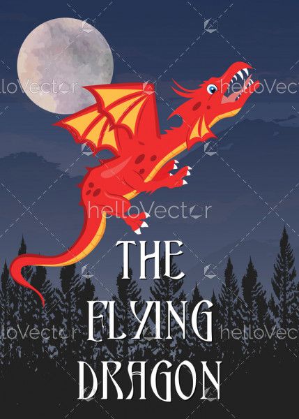Kids Story Book Cover Design  - The Flying Dragon
