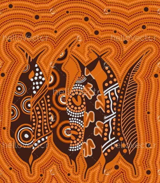 Painted Gum Leaves - Aboriginal Artwork
