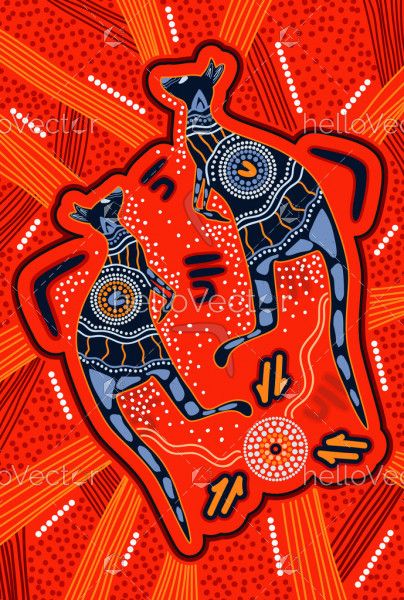 Aboriginal kangaroo dot painting