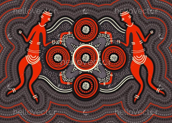 Aboriginal style of dot art - Vector