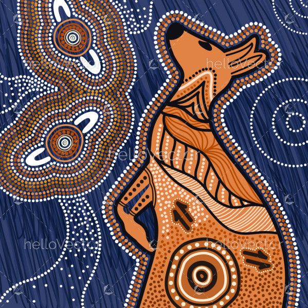 Aboriginal kangaroo dot painting